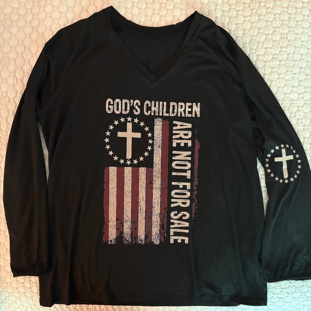 Long Sleeve T-Shirt God's Children, black, Red, and Cream